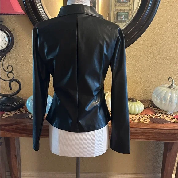 Black Faux Leather Jacket - Picture 3 of 5